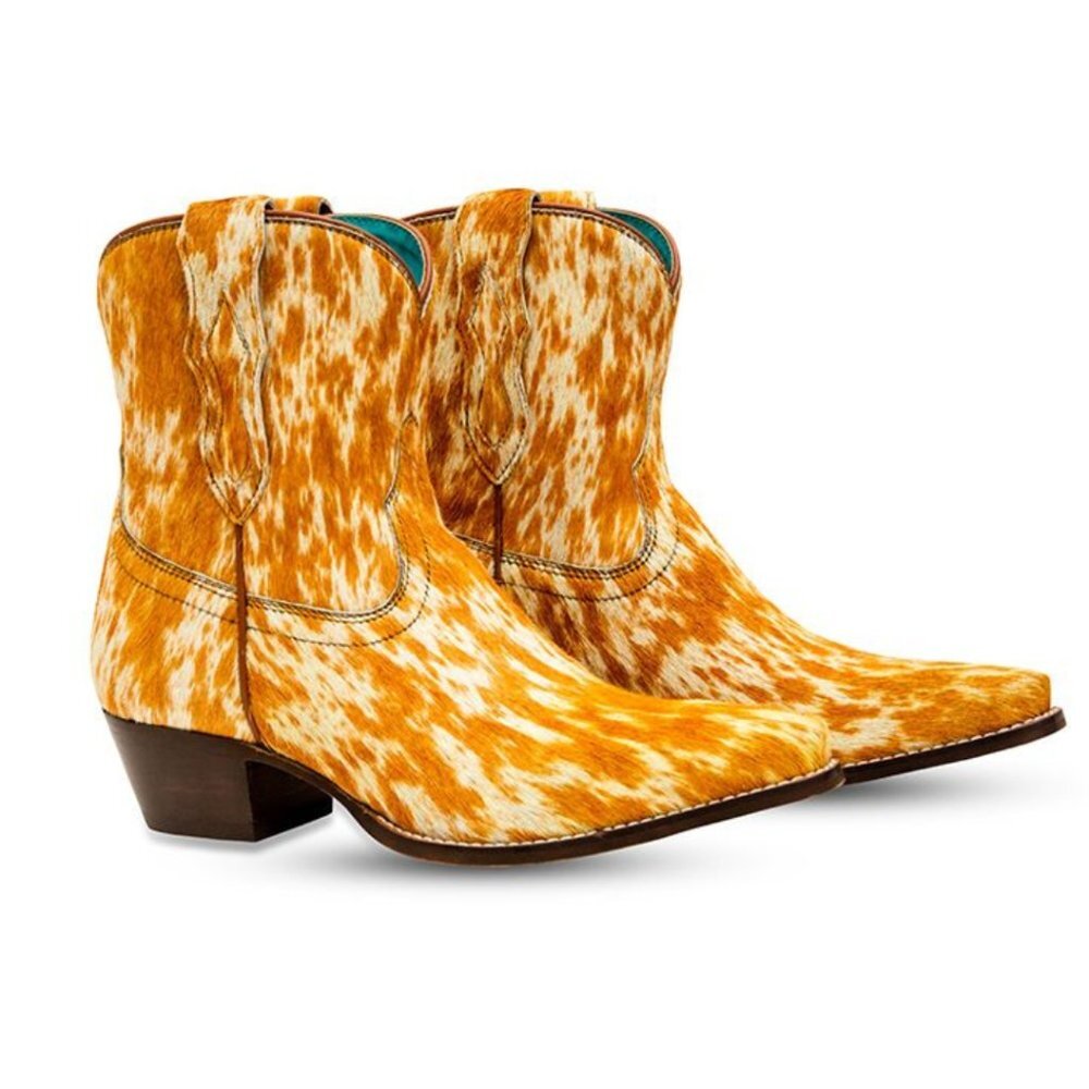 MYRA BAG Cowdie Hair On Hide Shortie Cowboy Boots 7-10 NWT